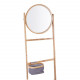 Wall Rack Bamboo with Round Mirror [Display]